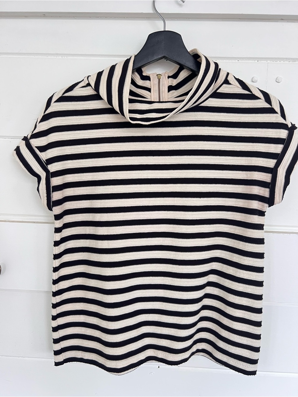 Anthropologie Postmark Striped High Neck, Cap Sleeve Top. Sz. XS (fits like 4)